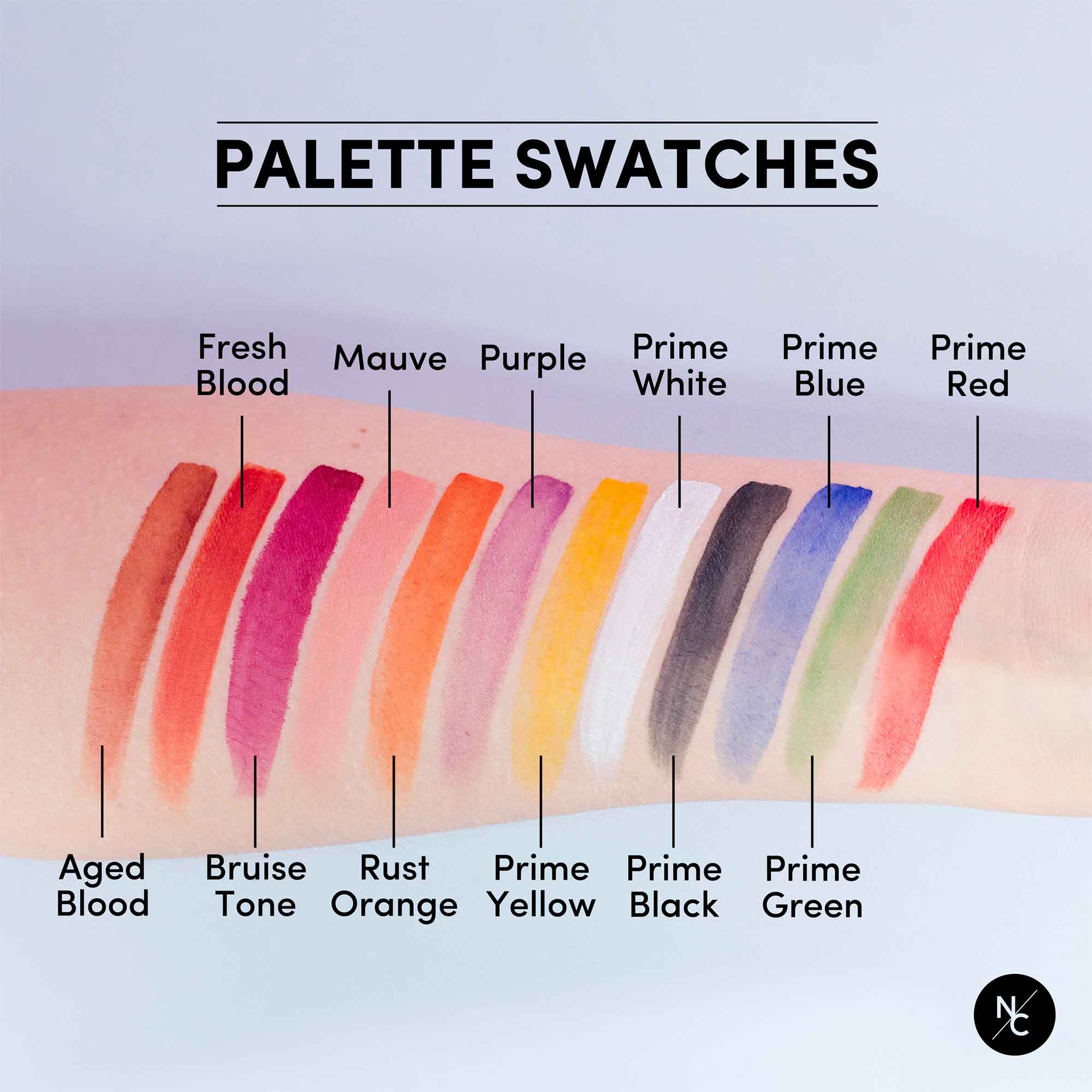 FX alcohol palette shade swatches