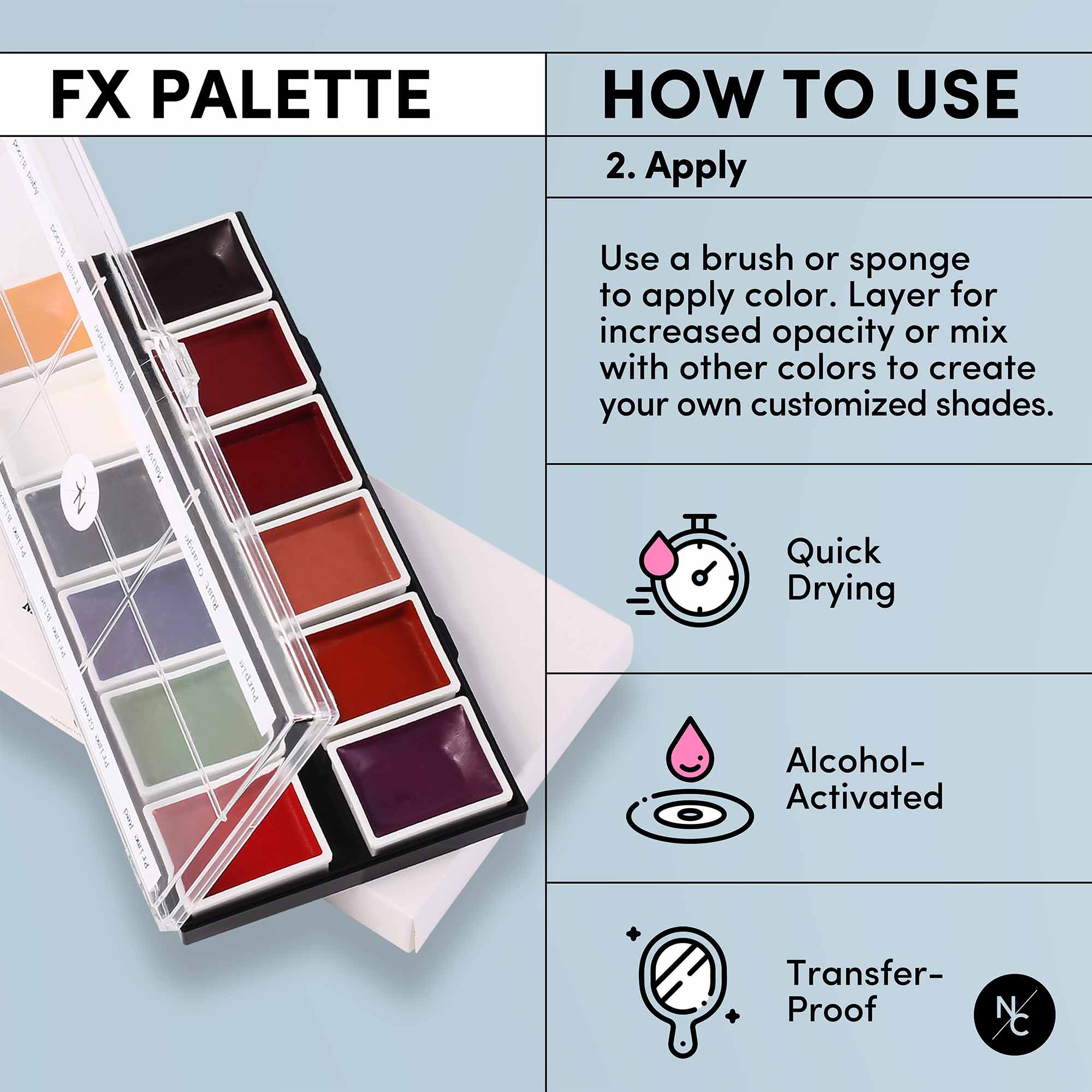 FX palette application instructions