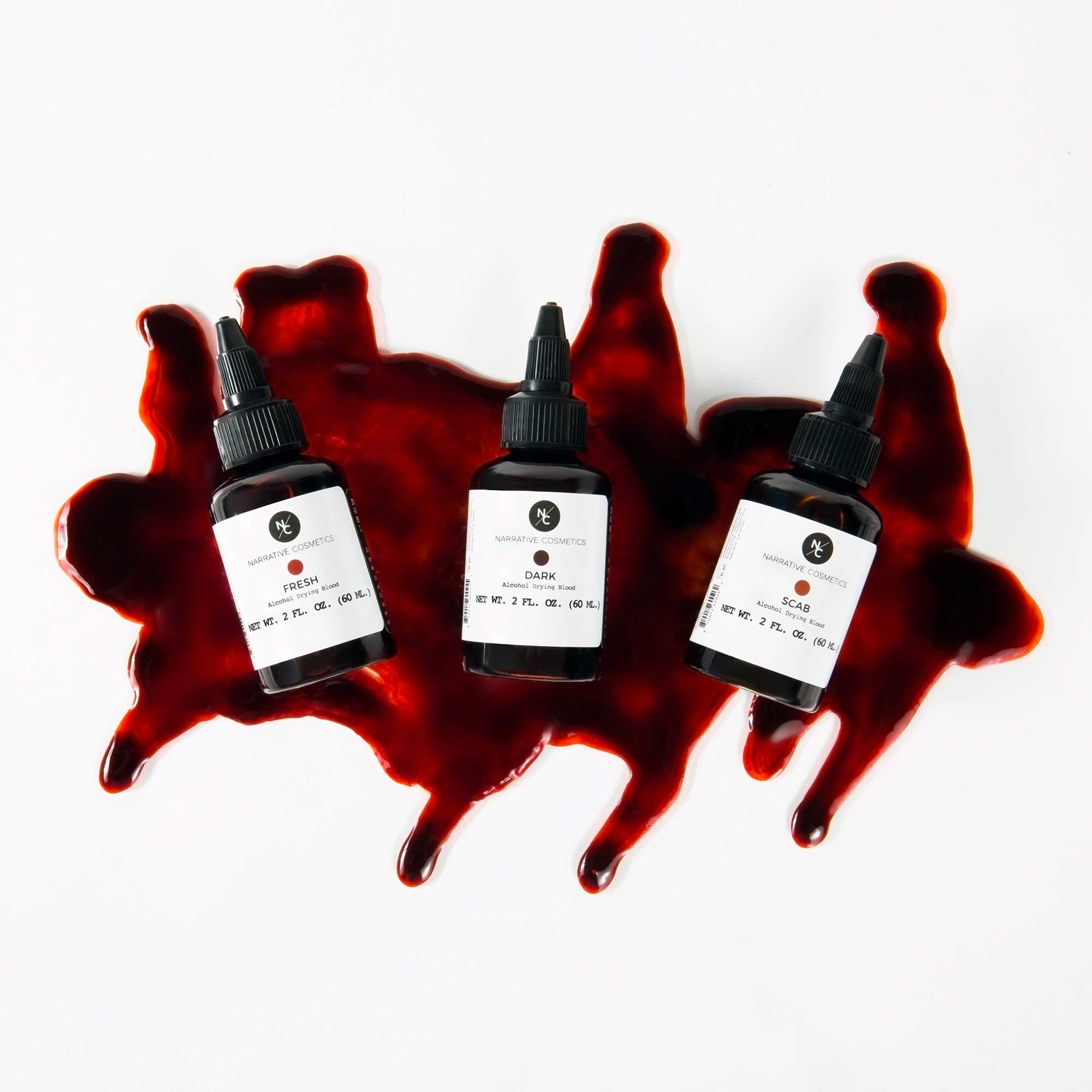 Alcohol Drying Blood bottles with SFX blood effect