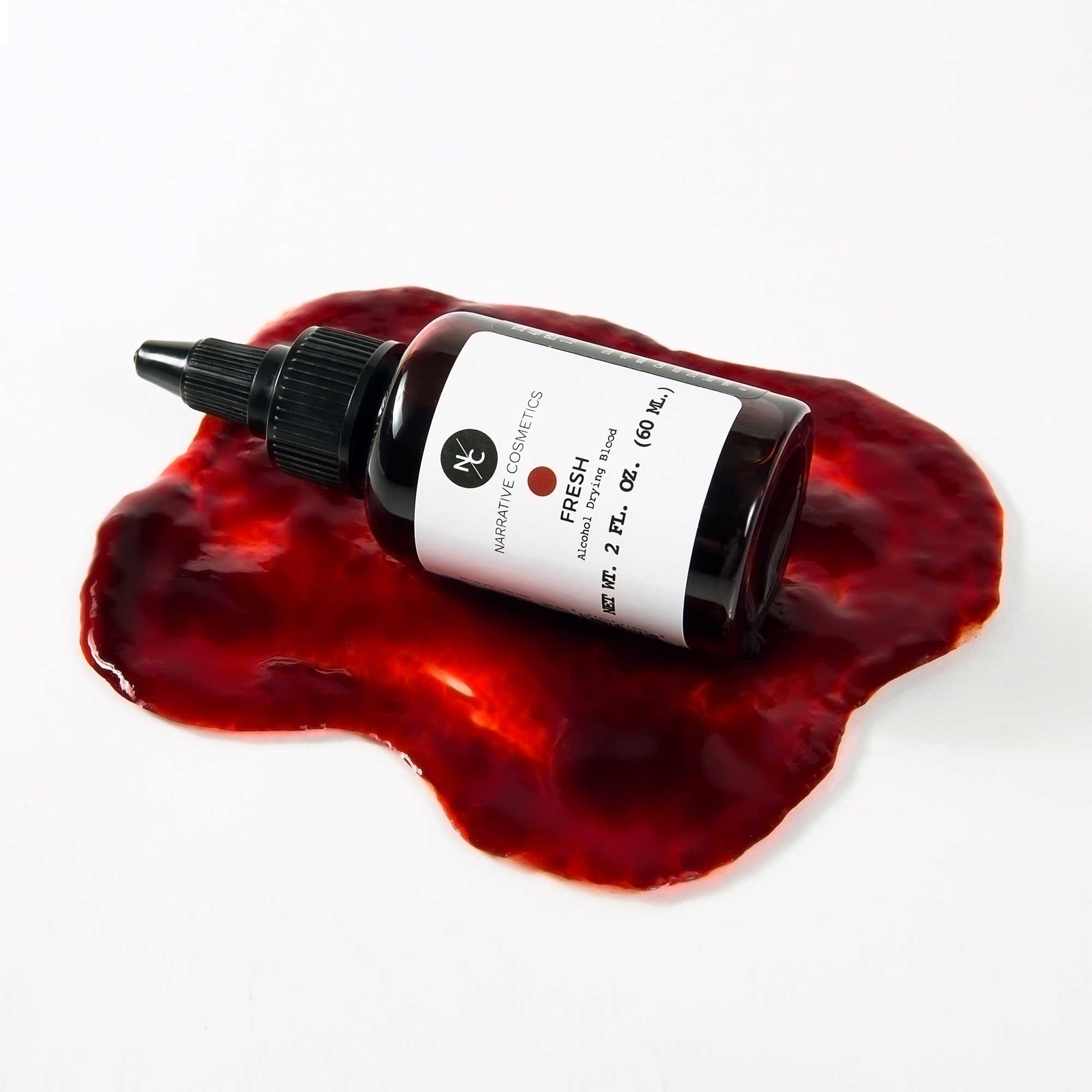 Fresh Alcohol Drying Blood bottle spilled for SFX effect