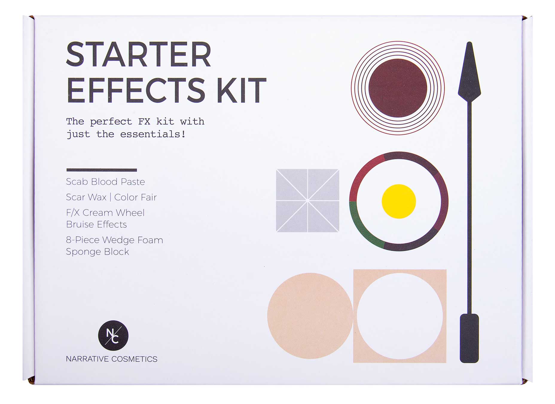 Starter Effects Kit retail box front showing kit contents and applicator wand
