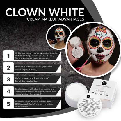 Quick Drying Clown White Cream Makeup