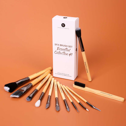 Essential SFX Makeup Brushes for SFX Makeup Artists for Film, Theater, and Halloween - Collection 