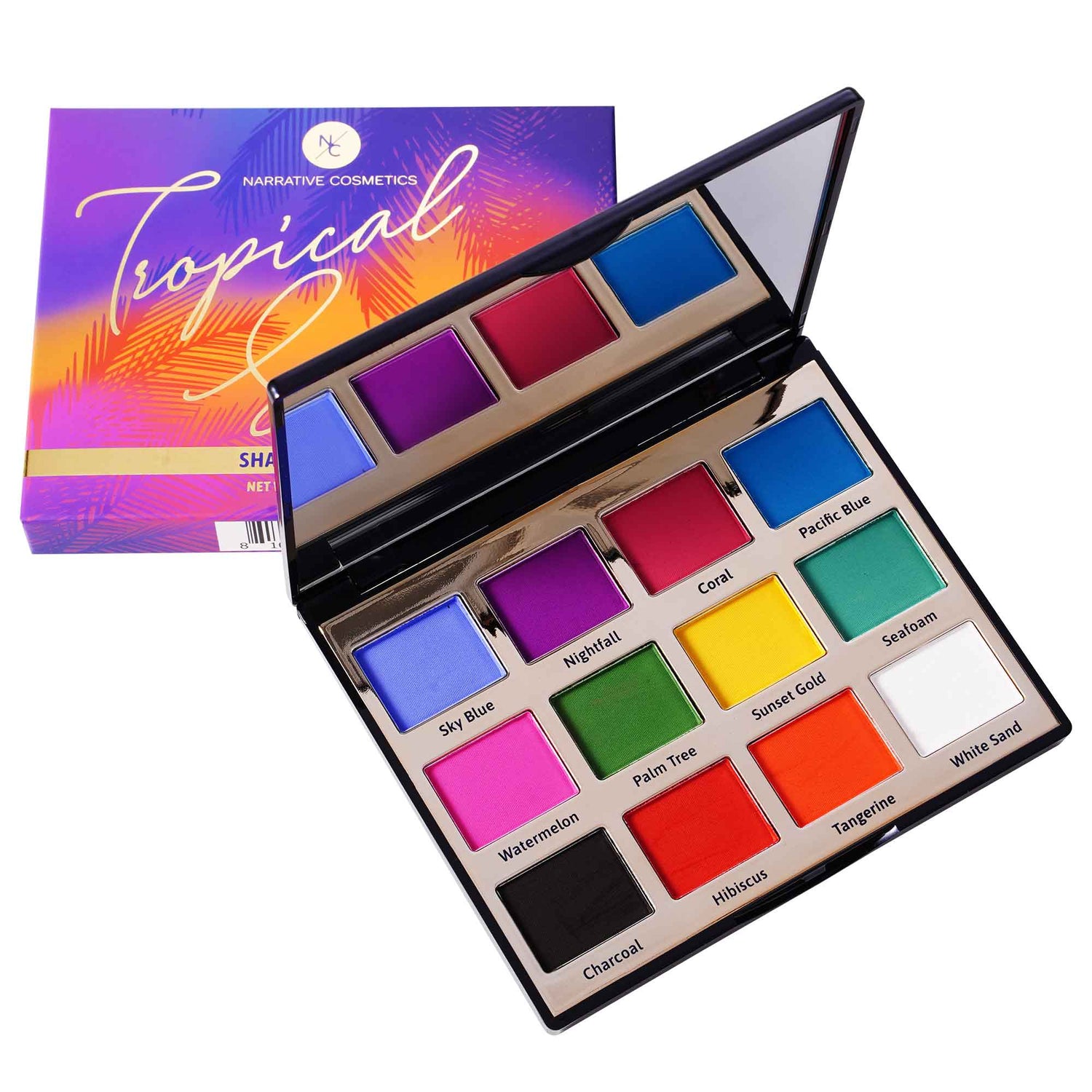 Talc Free 12 Color Tropical Sunset Eyeshadow Palette