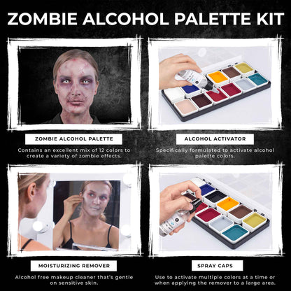 12-Color Zombie Alcohol-Activated Professional SFX Makeup Palette