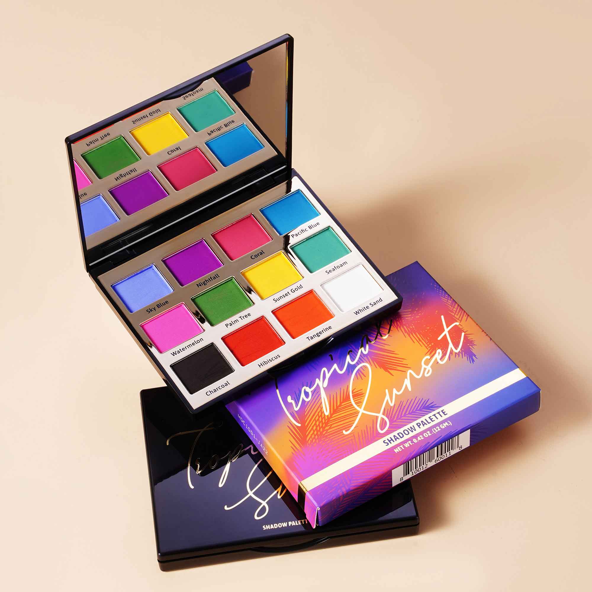 Talc Free 12 Color Tropical Sunset Eyeshadow Palette