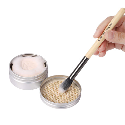 Solid Makeup Brush Cleanser Soap for Cosmetic Brushes with Silicone Cleaning Pad - Vanilla Fragrance, 2.45 Oz., Professional Makeup