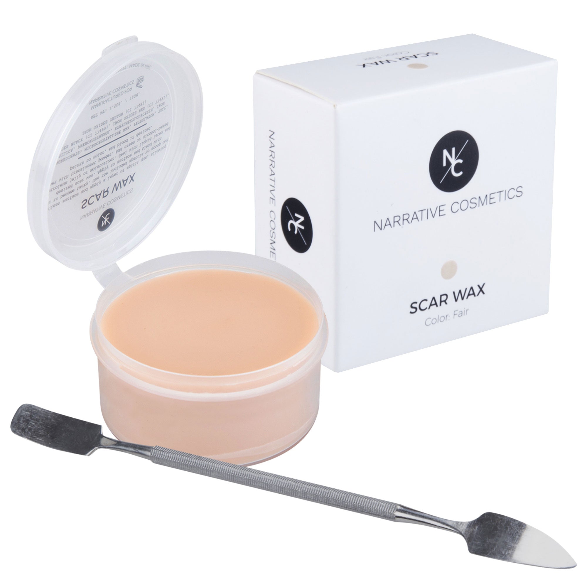 Scar Wax pot with retail box and metal applicator spatula from Starter Effects Kit