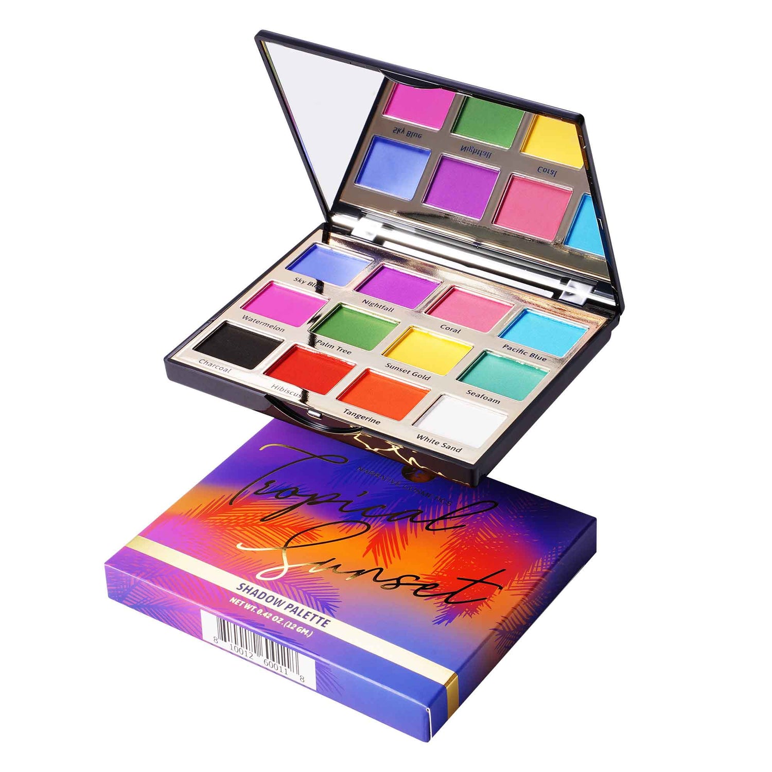 Talc Free 12 Color Tropical Sunset Eyeshadow Palette