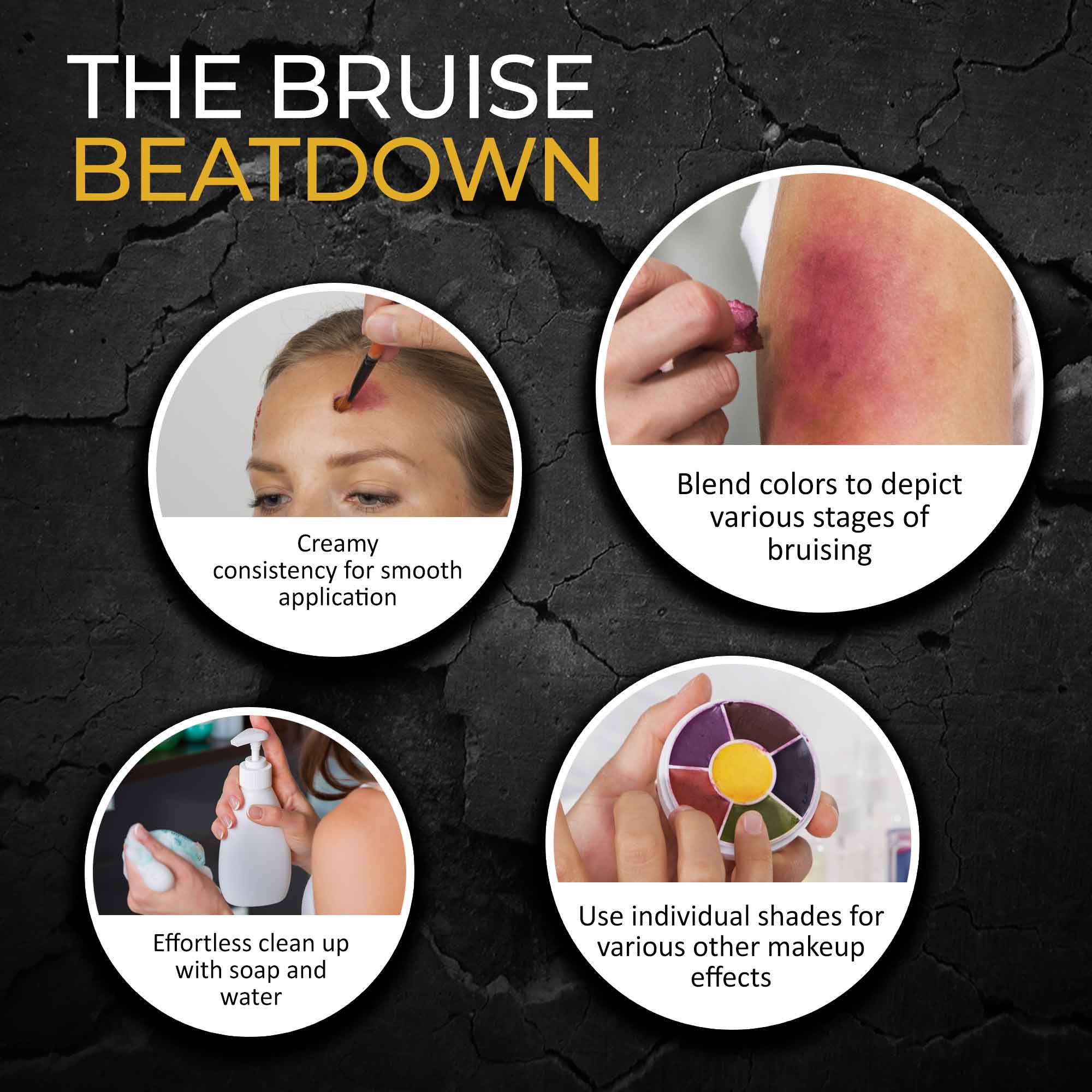 6 Color Bruise Wheel Professional SFX Cream Makeup