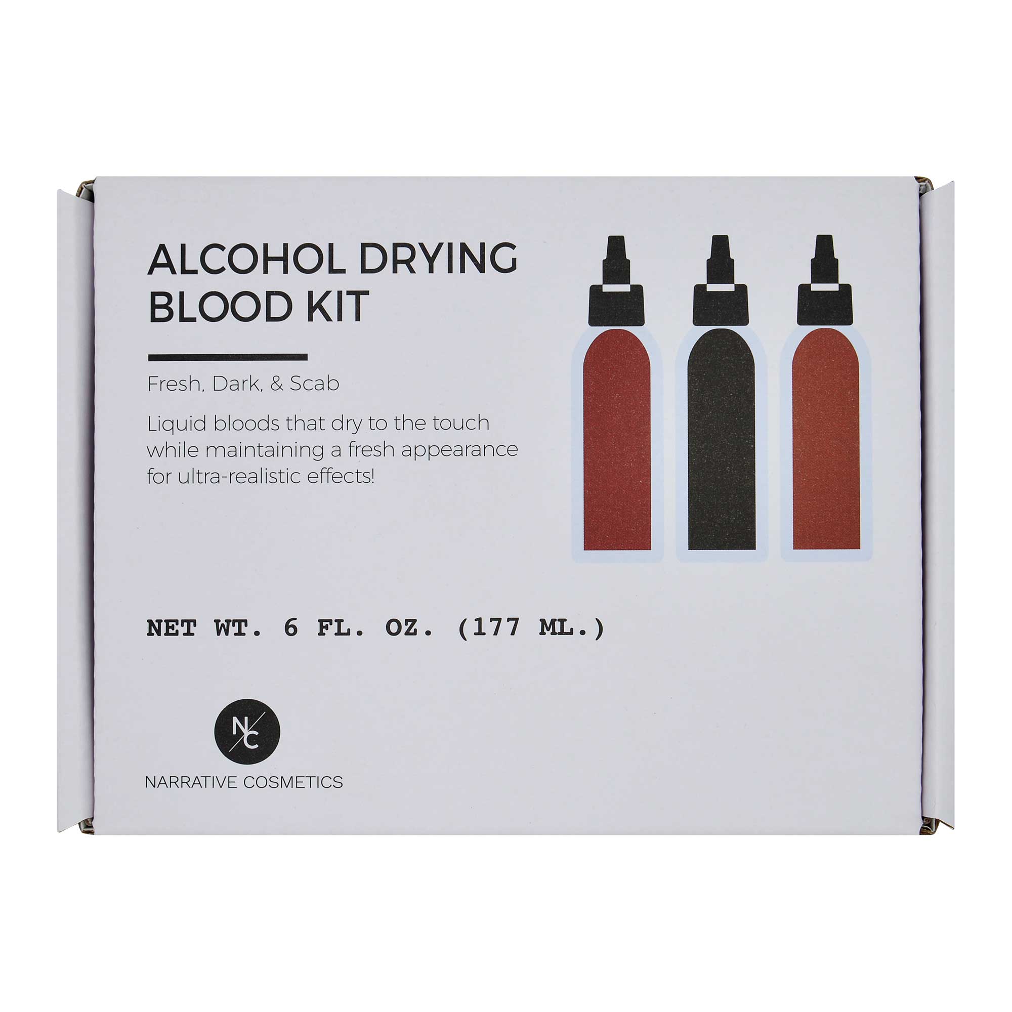 Alcohol Drying Blood shade guide on box