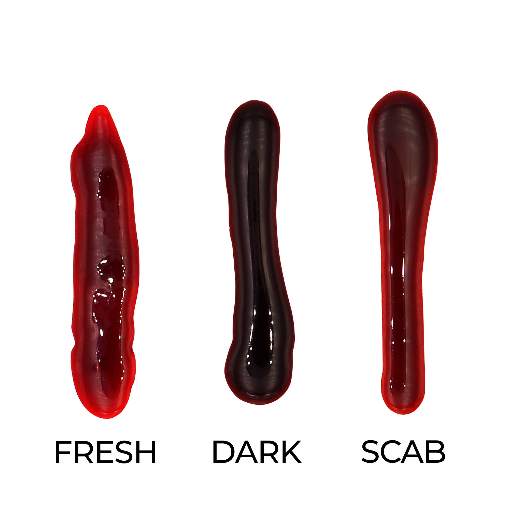 Fresh, Dark, and Scab Alcohol Drying Blood thick swatches