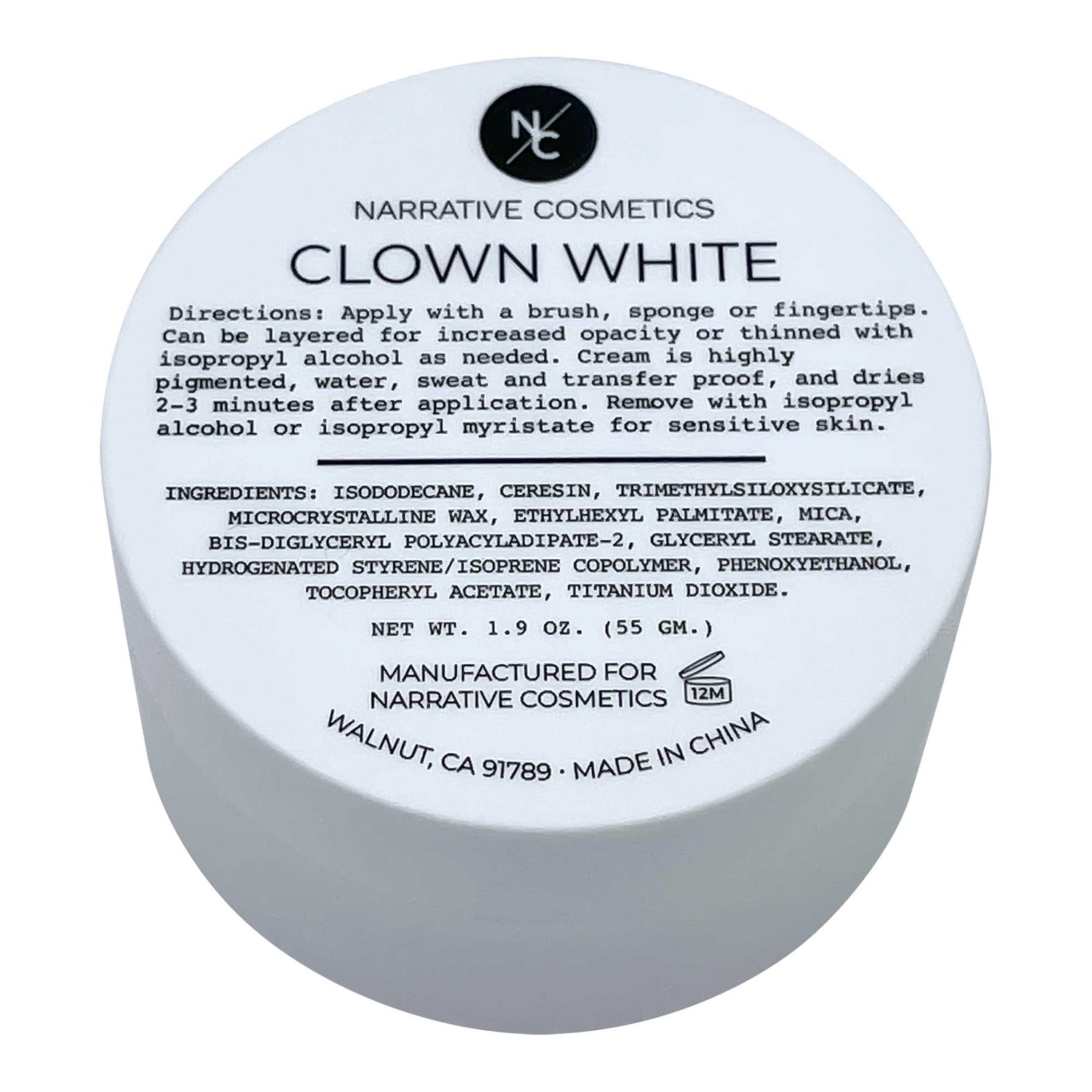 Quick Drying Clown White Cream Makeup
